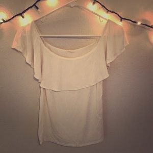 Garage white off the shoulder top.
